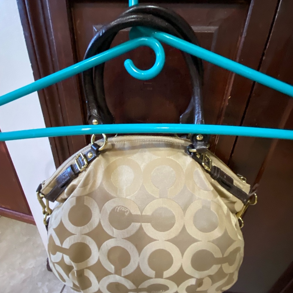 Coach Beige and Brown Signature Satchel - Picture 2 of 13